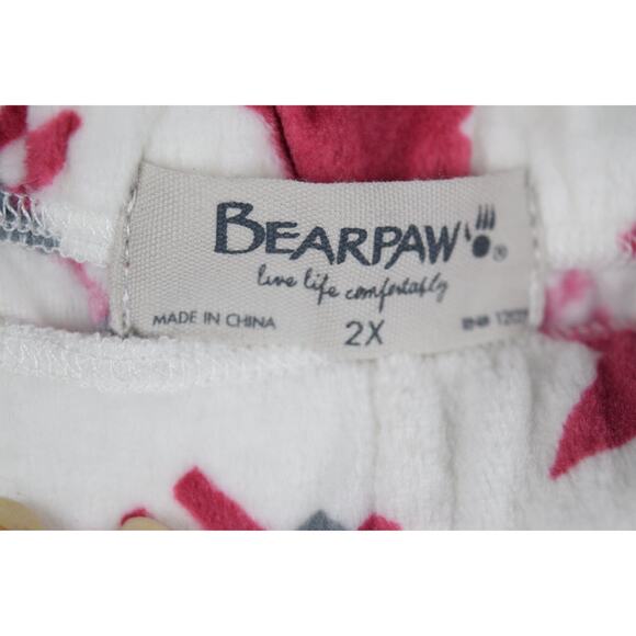 BearPaw Fleece Red 2 Piece Pajama Long Sleeve Top & Short Set Soft Cozy 2X NWT - Picture 9 of 10